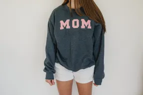 Birthday Gift For Mom | Glitter Patch Mama Sweatshirt | Personalized Chenille Patch Shirt | Varsity Letter Patch Sweatshirt