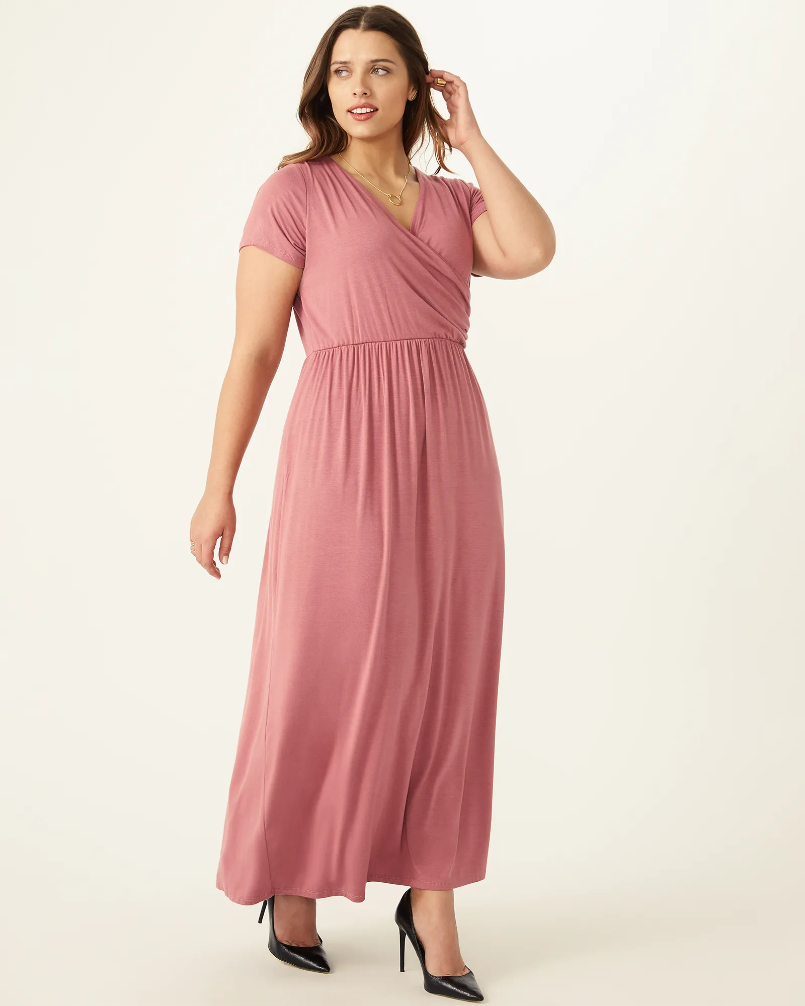 Carnation Wrap Maxi Dress | Mauve