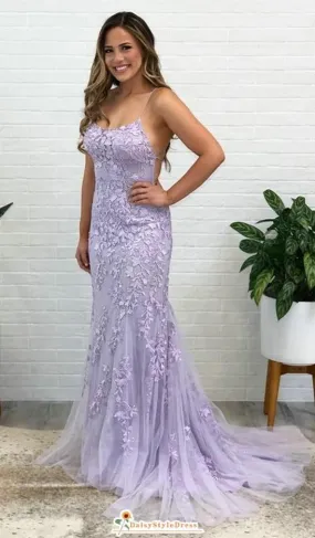 Fit & Flare Lavender Prom Dress With Criss Cross Back Style