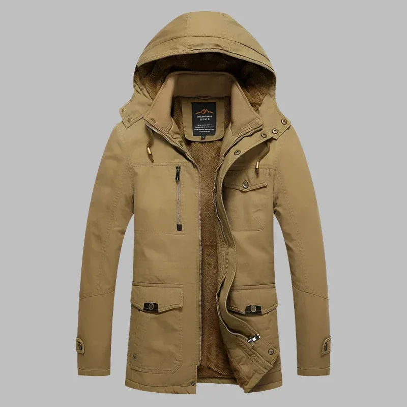 FrostGuard Parka | Warme wasserdichte Winterjacke für Herren mit Fellkragen und Fleece-Futter
