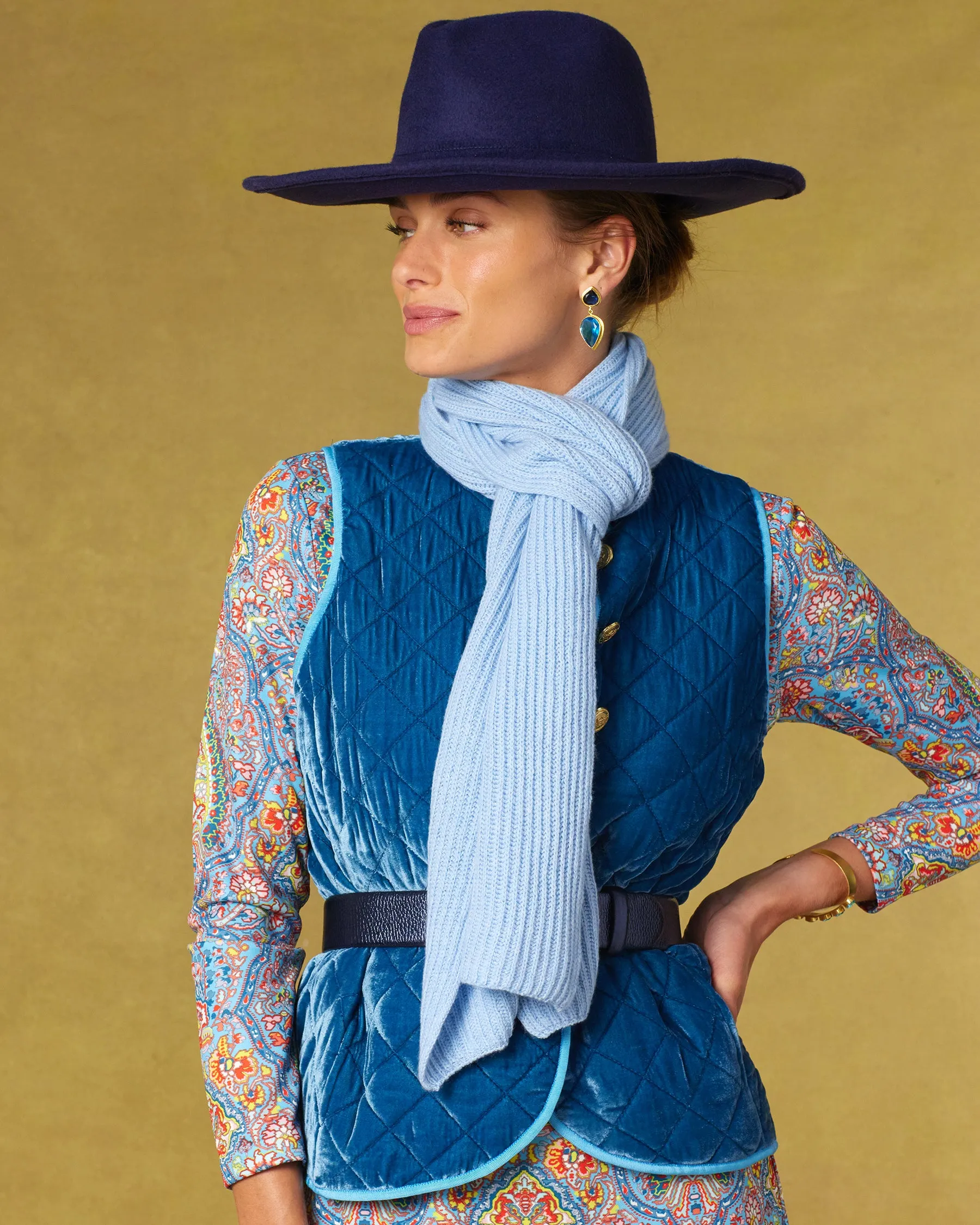Italian Crafted-Ella Scarf in Powder Blue