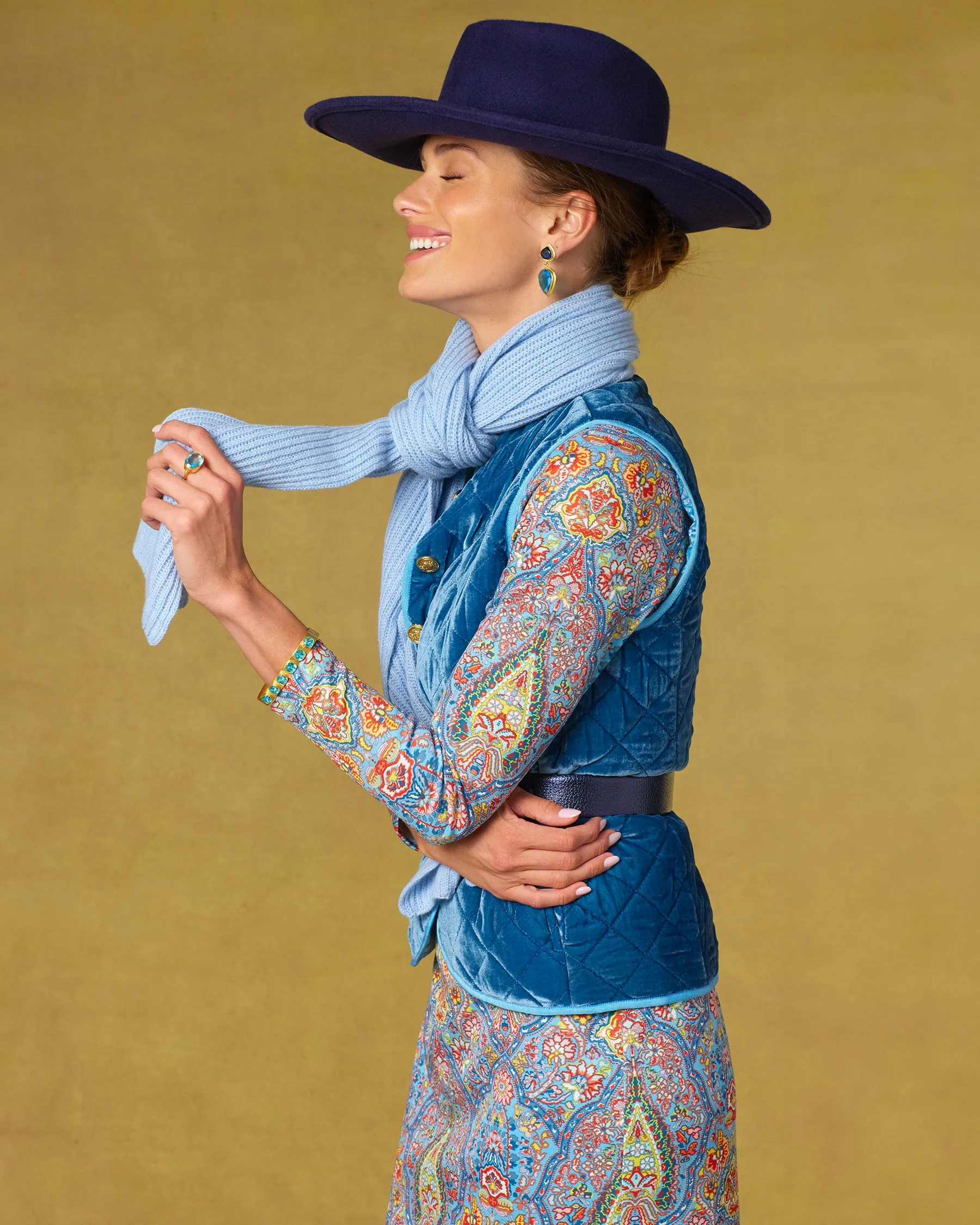 Italian Crafted-Ella Scarf in Powder Blue