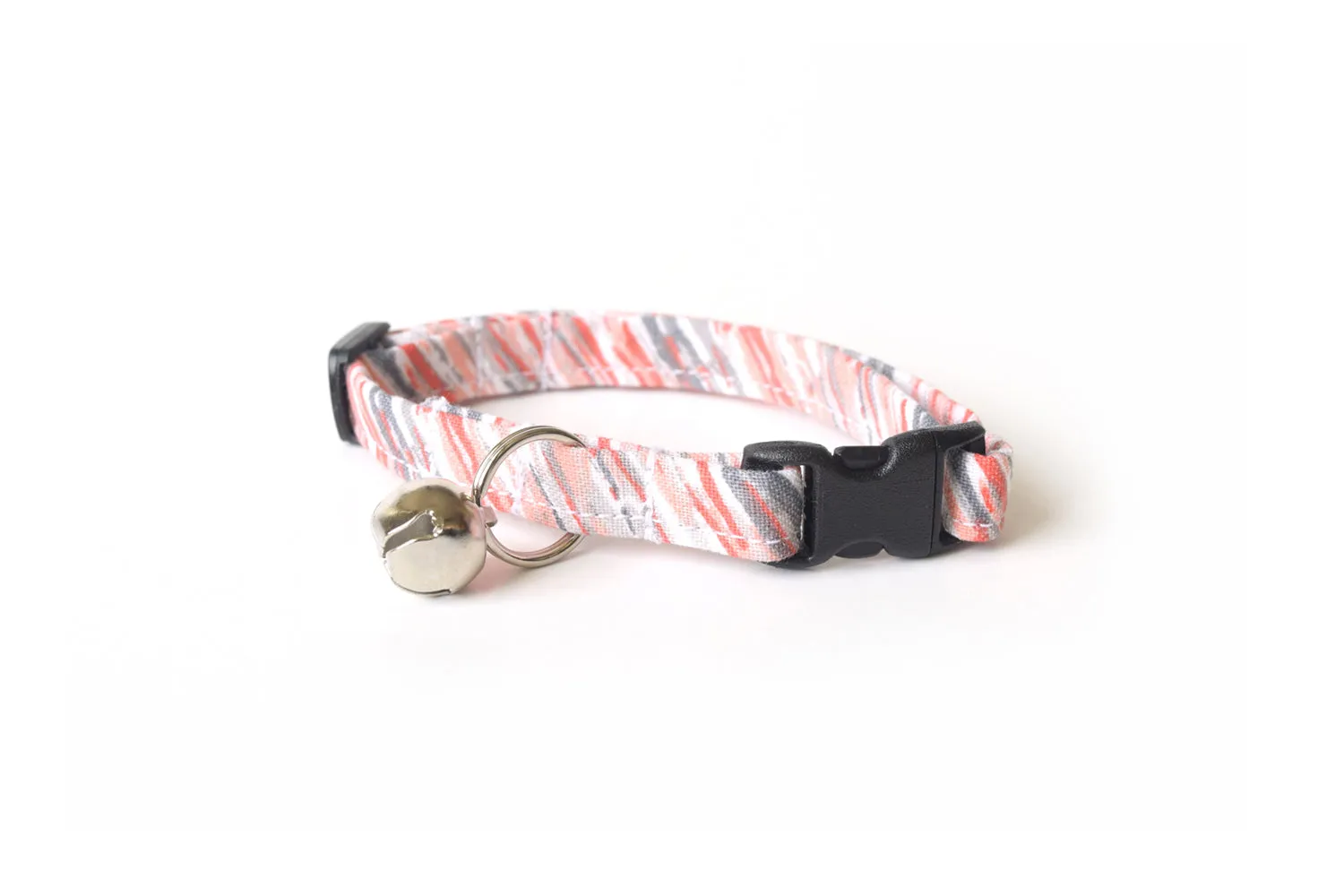 Pink & Gray Paint Lines Cat Collar
