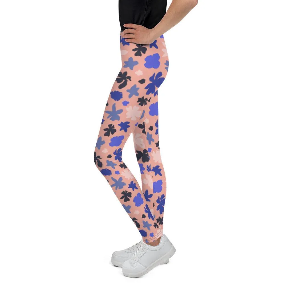 Pink Floral Youth Leggings