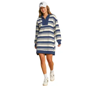 Striped Half Zip Dress
